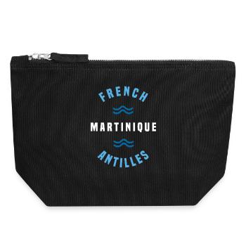 Iles Caraibes French Antilles Tropical - Pochette zippée en toile 18 x 19 cm - noir - Devant