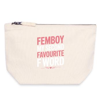 Femboy – Mein zweitliebstes F-Wort - Canvas Reißverschluss-Täschchen (18 x 19 cm) - Naturweiß - Vorne