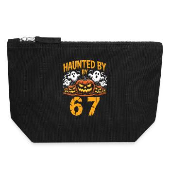 Hanté par 67 Six Seven Meme Gen Alpha Basketball - Pochette zippée en toile 18 x 19 cm - noir - Devant