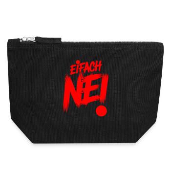 Einfach Nei - Canvas Reißverschluss-Täschchen (18 x 19 cm) - Schwarz - Vorne