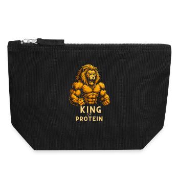 King of protein - Canvas Zip Pouch 18 x 19 cm - black - Front