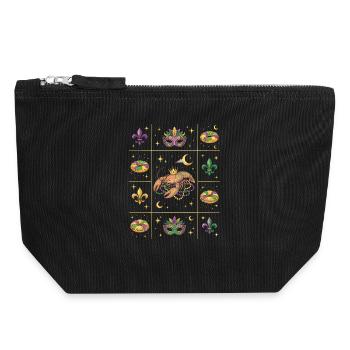 Crawdaddy Carnival Mardi Gras - Canvas Zip Pouch 18 x 19 cm - black - Front