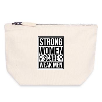 Des femmes fortes effraient les hommes faibles Féministe confiante - Pochette zippée en toile 18 x 19 cm - blanc naturel - Devant