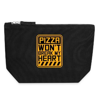 La pizza ne me brisera pas le cœur La nourriture aime l’humour - Pochette zippée en toile 18 x 19 cm - noir - Devant