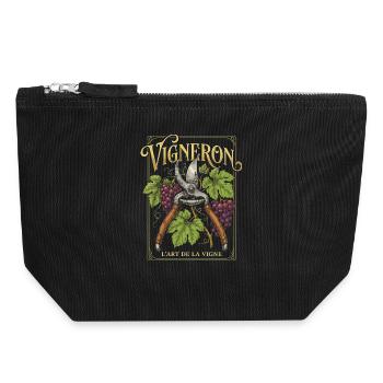 Winemaker Passion Viticulture Wine - Canvas Zip Pouch 18 x 19 cm - black - Front