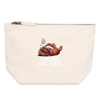 Feeling Dog Tired Bordeaux Dogge Bordeauxs  - Canvas Reißverschluss-Täschchen (18 x 19 cm) - Naturweiß - Vorne