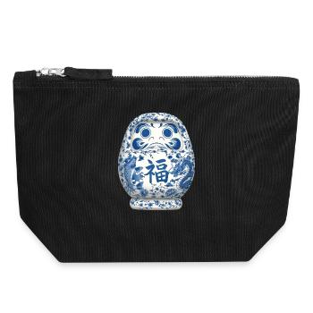 Daruma - Pochette zippée en toile 18 x 19 cm - noir - Devant