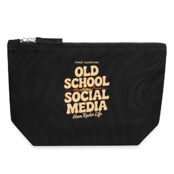 Altmodisches Social-Media-Amateurfunk-Tee - Canvas Reißverschluss-Täschchen (18 x 19 cm) - Schwarz - Vorne