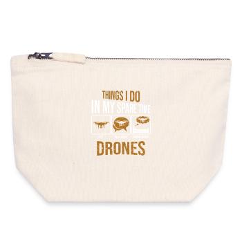 Courses de drones : choses que je fais avec ma machine de course de course - Pochette zippée en toile 18 x 19 cm - blanc naturel - Devant