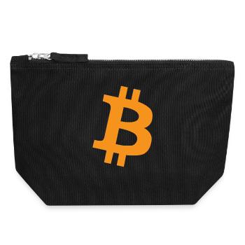 Orange Pill - Bitcoin, Bitcoiner Geschenkidee - Canvas Reißverschluss-Täschchen (18 x 19 cm) - Schwarz - Vorne