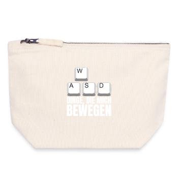 Dinge Die Mich Bewegen WASD PC Gamer - Canvas Reißverschluss-Täschchen (18 x 19 cm) - Naturweiß - Vorne