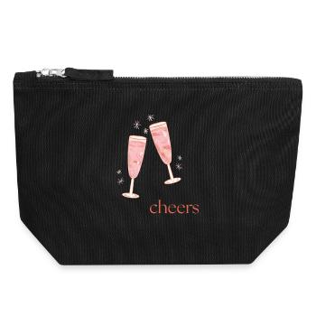 Cheers - Canvas Zip Pouch 18 x 19 cm - black - Front