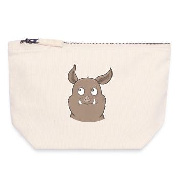 Wild boar - Canvas Zip Pouch 18 x 19 cm - nature - Front