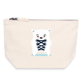 BAYERN EISBÄR TRACHTEN ERSATZ DIRNDL - Canvas Zip Pouch 18 x 19 cm - nature - Front