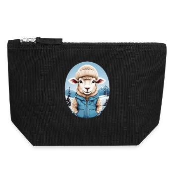 Mouton doux - Pochette zippée en toile 18 x 19 cm - noir - Devant