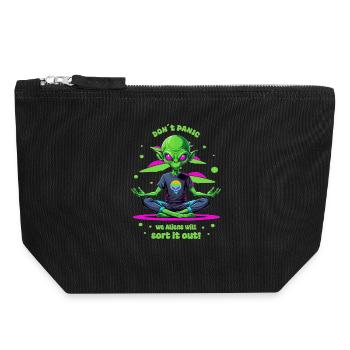 Alien régule cela ! - Pochette zippée en toile 18 x 19 cm - noir - Devant