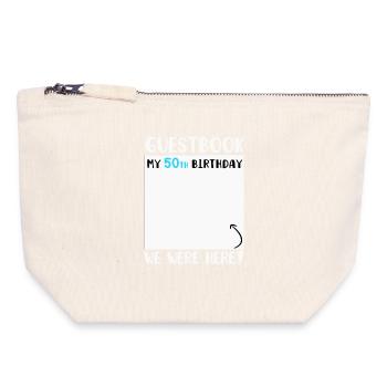 50th Birthday - Canvas Zip Pouch 18 x 19 cm - nature - Front