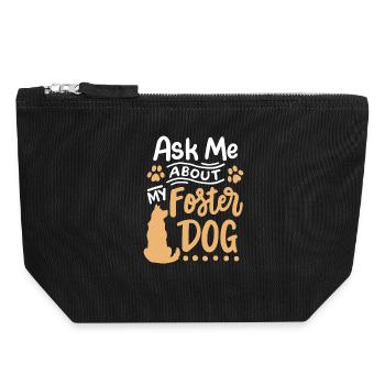 Pflegehund Herrchen Frauchen - Canvas Reißverschluss-Täschchen (18 x 19 cm) - Schwarz - Vorne
