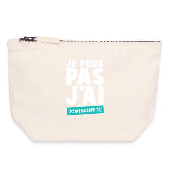 Je Peux Pas Jai Piscine - Pochette zippée en toile 18 x 19 cm - blanc naturel - Devant
