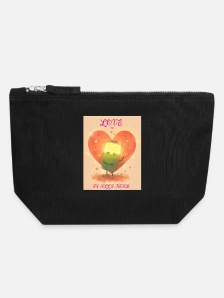 Love battery at sunset - Canvas Zip Pouch 18 x 19 cm - black