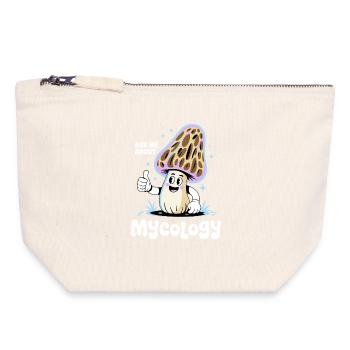 Posez-moi des questions sur la mycologie - Pochette zippée en toile 18 x 19 cm - blanc naturel - Devant