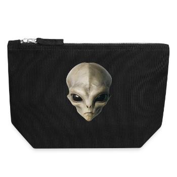 Alien Head - Canvas Zip Pouch 18 x 19 cm - black - Front