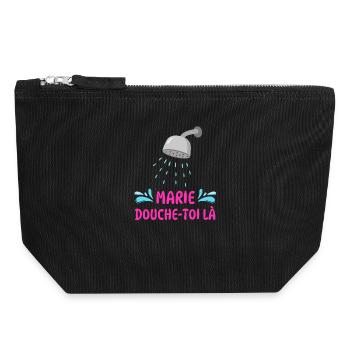 Marie, shower there - Canvas Zip Pouch 18 x 19 cm - black - Front