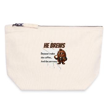 He Brews Pastor Mug - Canvas Zip Pouch 18 x 19 cm - nature - Front