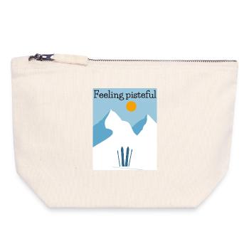 Sensation de ski alpin de piste - Pochette zippée en toile 18 x 19 cm - blanc naturel - Devant