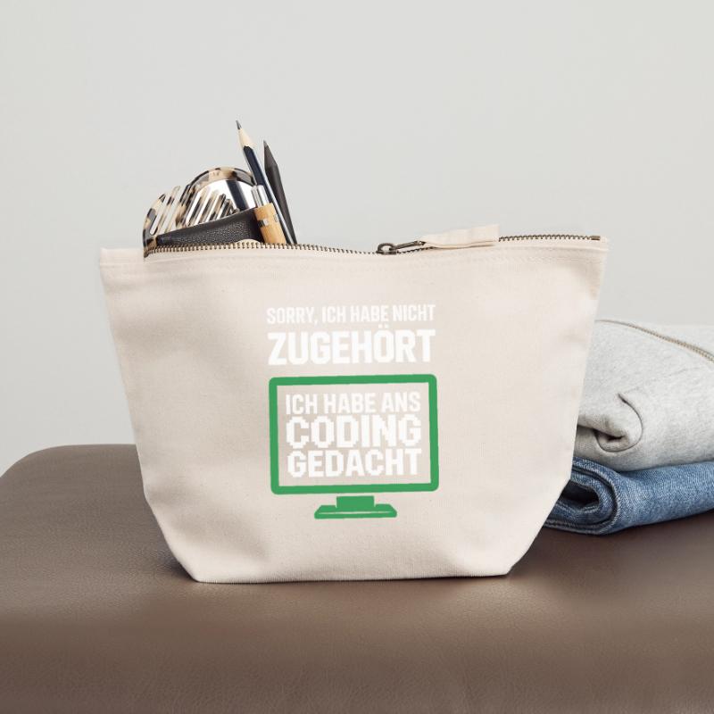 Coding Thought Screen Saying Canvas Zip Pouch 18 x 19 cm