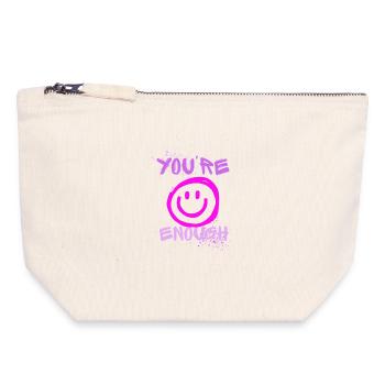You Are Enough - Canvas Zip Pouch 18 x 19 cm - nature - Front
