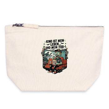 Kino Horror Zombie Popcorn Humor - Canvas Reißverschluss-Täschchen (18 x 19 cm) - Naturweiß - Vorne