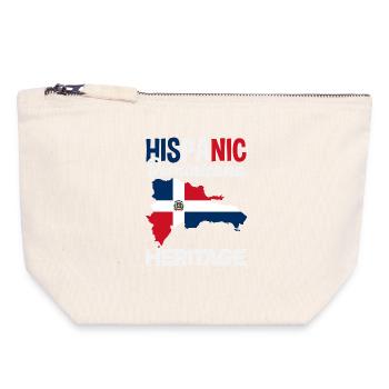 Drapeau de la République dominicaine Dom Rep Pride - Pochette zippée en toile 18 x 19 cm - blanc naturel - Devant