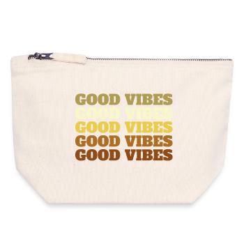 Good Vibes - Canvas Reißverschluss-Täschchen (18 x 19 cm) - Naturweiß - Vorne