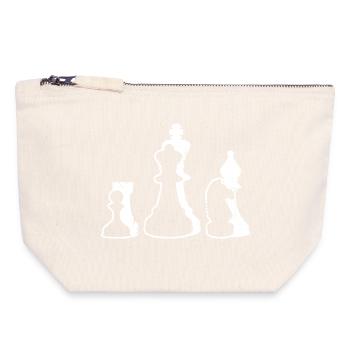 Pièces d’échecs - Pochette zippée en toile 18 x 19 cm - blanc naturel - Devant