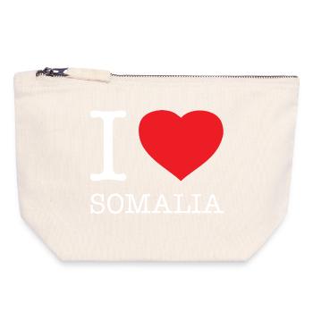 I LOVE SOMALIA - Canvas Reißverschluss-Täschchen (18 x 19 cm) - Naturweiß - Vorne