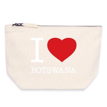 I LOVE BOTSWANA - Canvas Reißverschluss-Täschchen (18 x 19 cm) - Naturweiß - Vorne