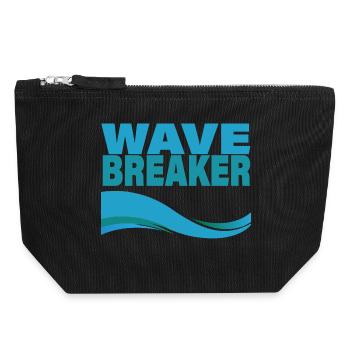 WAVE BREAKER - Canvas Reißverschluss-Täschchen (18 x 19 cm) - Schwarz - Vorne