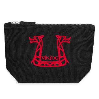 Viking Red Dragon - Canvas Zip Pouch 18 x 19 cm - black - Front