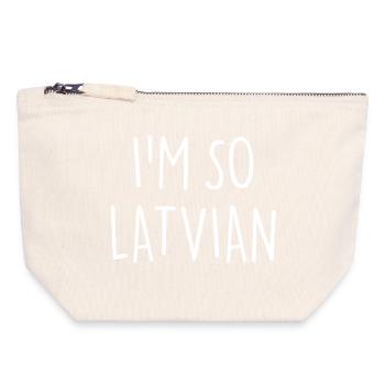 I'M SO LATVIAN Latvia Lettland - Canvas Zip Pouch 18 x 19 cm - nature - Front