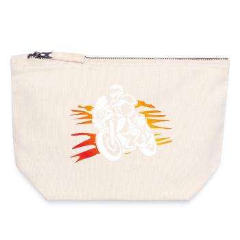 Chemise de motard - Pochette zippée en toile 18 x 19 cm - blanc naturel - Devant