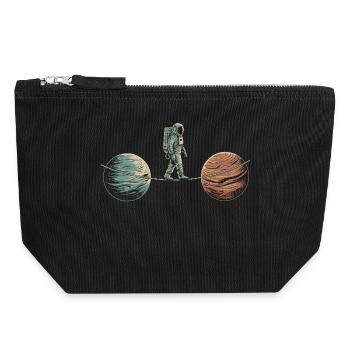 Acrobatie spatiale Art Design - Pochette zippée en toile 18 x 19 cm - noir - Devant