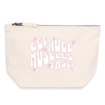 Big Muscles Fun Slogan Design - Canvas Zip Pouch 18 x 19 cm - nature - Front