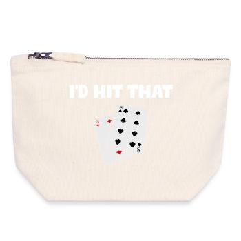 J’aurais frappé ce Casino Gambling Funny Player - Pochette zippée en toile 18 x 19 cm - blanc naturel - Devant