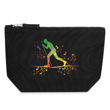 Ski de fond Ski de fond - Pochette zippée en toile 18 x 19 cm - noir - Devant
