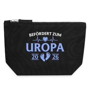Befördert zum Uropa 2026 Babyparty - Canvas Reißverschluss-Täschchen (18 x 19 cm) - Schwarz - Vorne