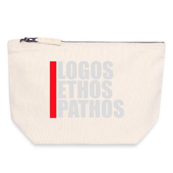 Logos Ethos Pathos Rhetorik Philosophie Student - Canvas Reißverschluss-Täschchen (18 x 19 cm) - Naturweiß - Vorne