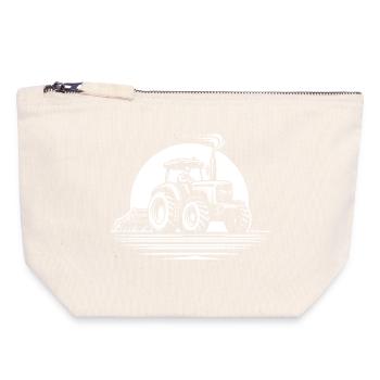 Cooles Traktor Design für echte Landwirte - Canvas Reißverschluss-Täschchen (18 x 19 cm) - Naturweiß - Vorne