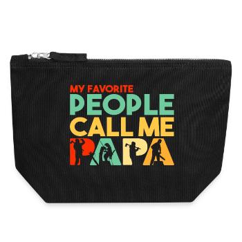 Meine Lieblingsleute nennen mich Papa Holzfällerarbeiter - Canvas Reißverschluss-Täschchen (18 x 19 cm) - Schwarz - Vorne