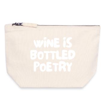 Wein ist abgefüllte Poesie - Canvas Reißverschluss-Täschchen (18 x 19 cm) - Naturweiß - Vorne